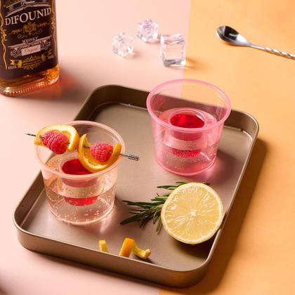 Imagem de Copos Bomber descartáveis JOLLY CHEF 500 120mL de plástico azul/laranja/rosa/verde