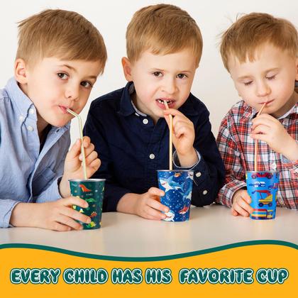 Imagem de Copos de aço inoxidável Jingmore 12 onças para meninos, pacote com 4