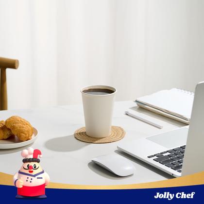 Imagem de Copos de café de papel JOLLY CHEF 350ml, pacote com 100 unidades, descartáveis, brancas
