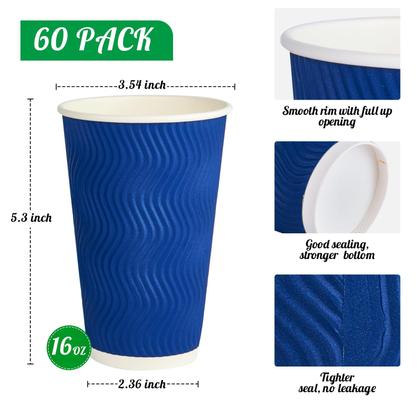 Imagem de Copos de café de papel JollyPack 480ml, pacote com 60 unidades, resistentes ao calor