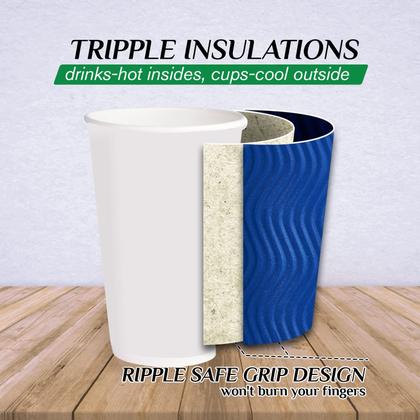 Imagem de Copos de café de papel JollyPack 480ml, pacote com 60 unidades, resistentes ao calor