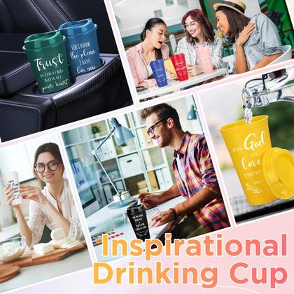 Imagem de Copos de café de plástico reutilizáveis Skylety, pacote com 20, 470 ml, multicoloridos