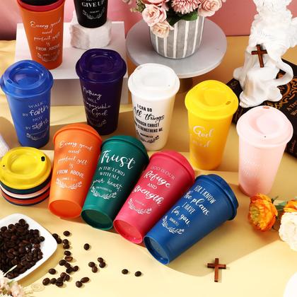 Imagem de Copos de café de plástico reutilizáveis Skylety, pacote com 20, 470 ml, multicoloridos