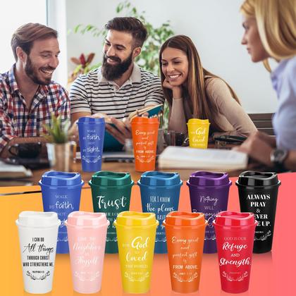 Imagem de Copos de café de plástico reutilizáveis Skylety, pacote com 20, 470 ml, multicoloridos