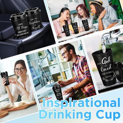 Imagem de Copos de café de plástico Skylety com 60 pacotes de 470 ml com tampas pretas