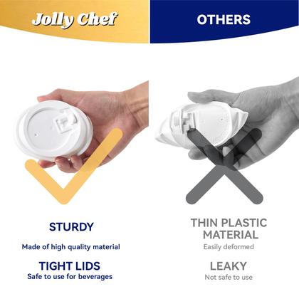 Imagem de Copos de café descartáveis JOLLY CHEF 350mL com tampas, pacote com 100