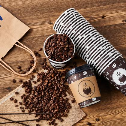 Imagem de Copos de café descartáveis JOLLY PARTY 300mL (pacote de 100) com tampas