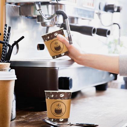 Imagem de Copos de café descartáveis JOLLY PARTY 300mL (pacote de 100) com tampas