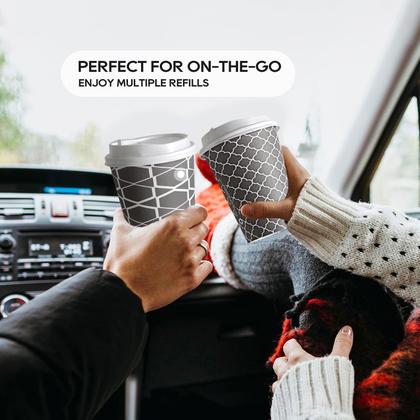 Imagem de Copos de café descartáveis JOLLY PARTY 350mL com tampas 100 conjuntos