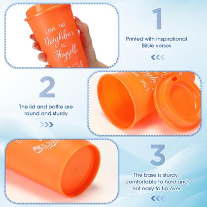 Imagem de Copos de café Skylety Bible Verse, 16 onças, reutilizáveis, 20 pacotes de plástico