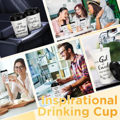 Imagem de Copos de café Skylety Bible Verse, 16 onças, reutilizáveis, pacote com 20 unidades, brancos