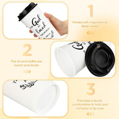 Imagem de Copos de café Skylety Bible Verse, 16 onças, reutilizáveis, pacote com 20 unidades, brancos
