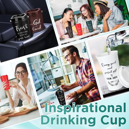 Imagem de Copos de café Skylety Christian 16 onças reutilizáveis com tampas x40