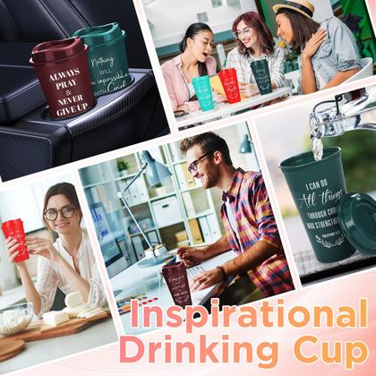 Imagem de Copos de café Skylety Christian 16 onças reutilizáveis com tampas x60