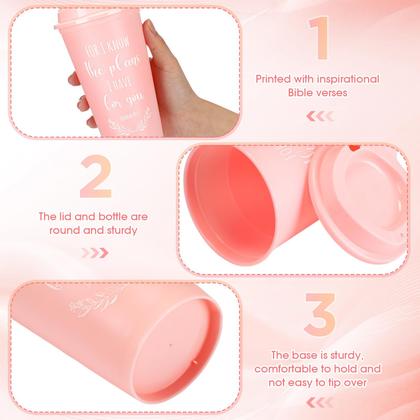 Imagem de Copos de café Skylety Christian 16 onças reutilizáveis com tampas x60