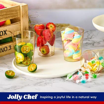 Imagem de Copos de festa de plástico JOLLY CHEF, 10 onças Gold Glitter, pacote x200
