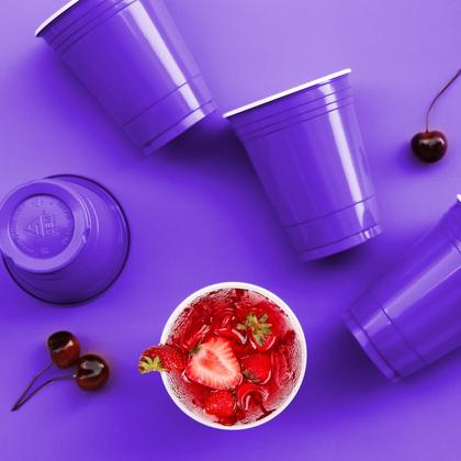 Imagem de Copos de festa StarMar de plástico roxo de 16 onças pacote com 50 descartáveis