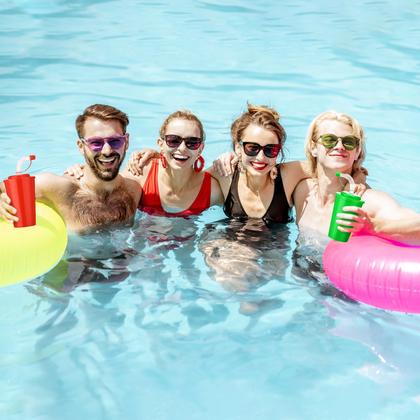 Imagem de Copos de palha de néon Zubebe 12 onças com zíper e tampas (18 unidades)