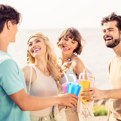 Imagem de Copos de palha de néon Zubebe 12 onças com zíper e tampas (18 unidades)