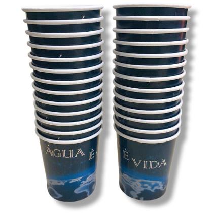 Imagem de Copos De Papel Água É Vida 120ml Biodegradável - Kit c/ 50 Unid