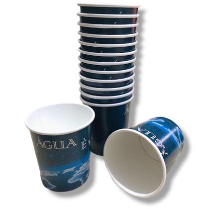 Imagem de Copos De Papel Água É Vida 120ml Biodegradável - Kit c/ 50 Unid