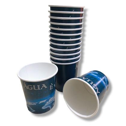 Imagem de Copos De Papel Água É Vida 120ml Biodegradável - Kit c/ 50 Unid