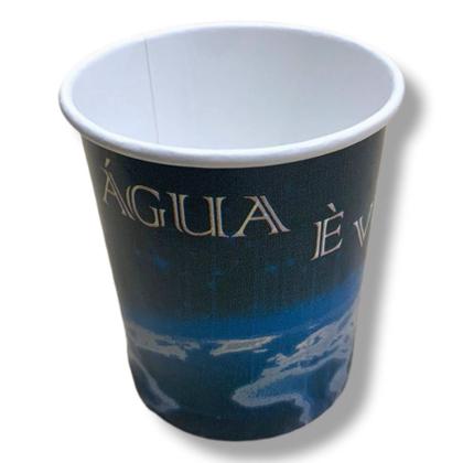 Imagem de Copos De Papel Água É Vida 120ml Biodegradável - Kit c/ 50 Unid