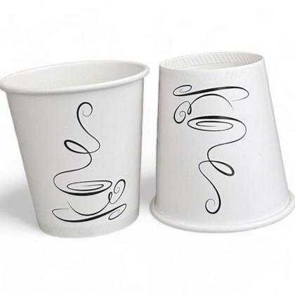 Imagem de Copos De Papel Branco 100ml Térmico P/ Café Decorado - Kit c/ 360 Unidades