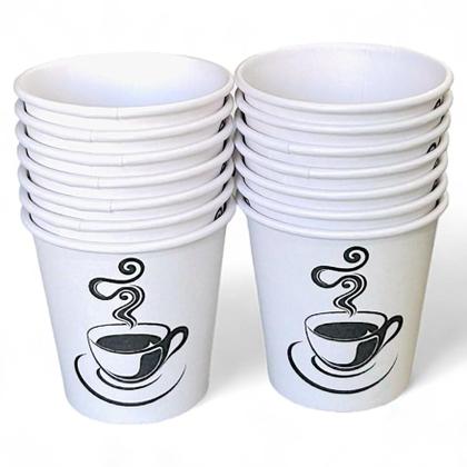 Imagem de Copos De Papel Branco 100ml Térmico P/ Café Decorado - Kit c/ 360 Unidades
