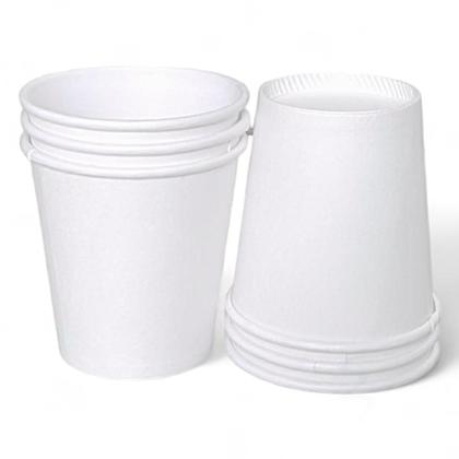 Imagem de Copos De Papel Café Chá 100Ml Branco Biodegradável Kit c/ 1000 Unid