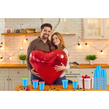 Imagem de Copos de plástico cssopenss 16 onças (473 ml) azuis 120 unidades para festa