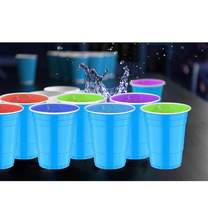 Imagem de Copos de plástico cssopenss 16 onças (473 ml) azuis 120 unidades para festa