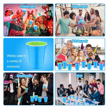 Imagem de Copos de plástico cssopenss 16 onças (473 ml) azuis 120 unidades para festa