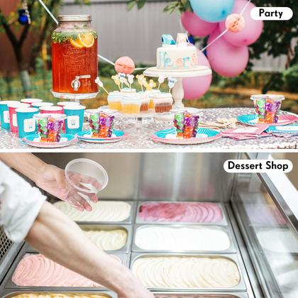 Imagem de Copos de plástico descartáveis com tampas e garfos de 200 mL (pacote com 200)