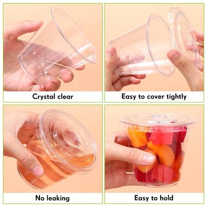 Imagem de Copos de plástico descartáveis com tampas e garfos de 200 mL (pacote com 200)