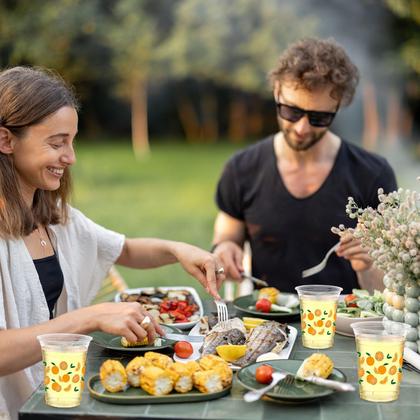 Imagem de Copos de plástico descartáveis Funnymoom Little Cutie 16 onças 60 unidades