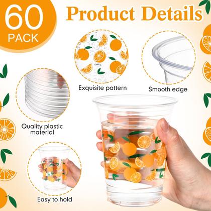 Imagem de Copos de plástico descartáveis Funnymoom Little Cutie 16 onças 60 unidades