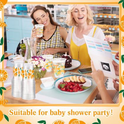 Imagem de Copos de plástico descartáveis Funnymoom Little Cutie 16 onças 60 unidades