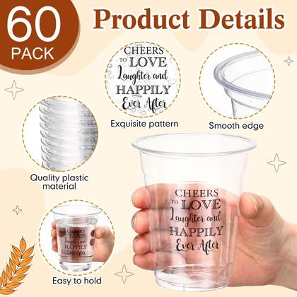 Imagem de Copos de plástico descartáveis Funnymoom, pacote 60, 350 ml