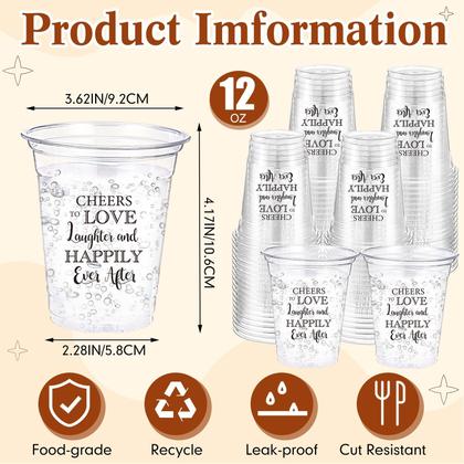 Imagem de Copos de plástico descartáveis Funnymoom, pacote 60, 350 ml