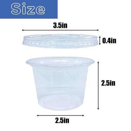 Imagem de Copos de plástico descartáveis Qinsihwn de 8 onças (250 mL) com tampas, pacote com 50