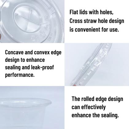 Imagem de Copos de plástico descartáveis Qinsihwn de 8 onças (250 mL) com tampas, pacote com 50