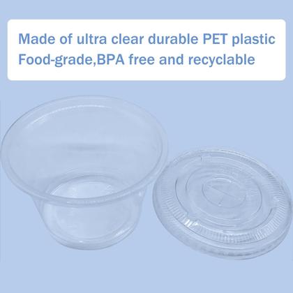 Imagem de Copos de plástico descartáveis Qinsihwn de 8 onças (250 mL) com tampas, pacote com 50