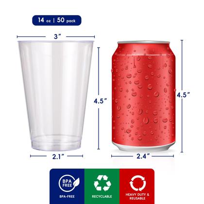 Imagem de Copos de plástico JOLLY CHEF 400mL Clear, pacote com 50 unidades para festa