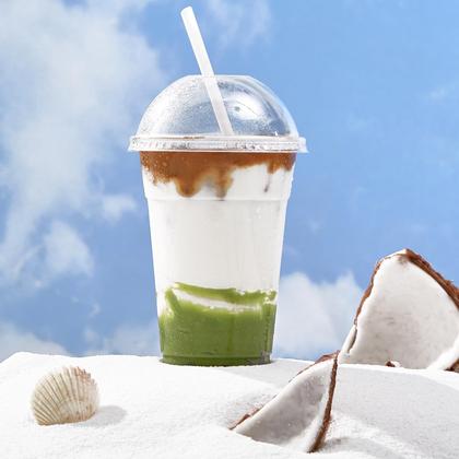 Imagem de Copos de plástico JOLLY PARTY de 16 onças com tampas em forma de cúpula para sorvete, pacote com 100 unidades