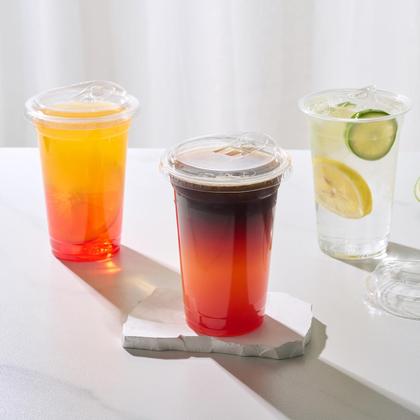 Imagem de Copos de plástico Turbo Bee 350 ml 200 conjuntos com tampas sem palha