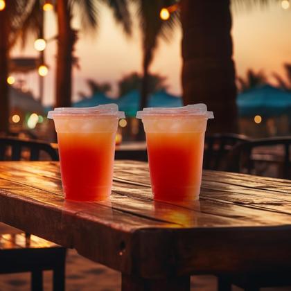 Imagem de Copos de plástico Turbo Bee 350 ml 200 conjuntos com tampas sem palha