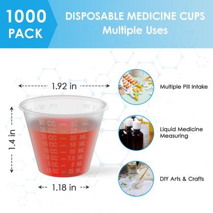 Imagem de Copos de remédios descartáveis Lilymicky 30mL (1000 unidades)