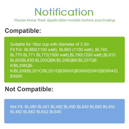 Imagem de Copos de Reposição para Blender Ninja - Pacote com 2 Unidades de 473ml com Tampas