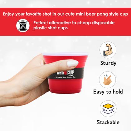 Imagem de Copos de Shot Red Cup Living 60 ml, pacote de plástico reutilizável com 1